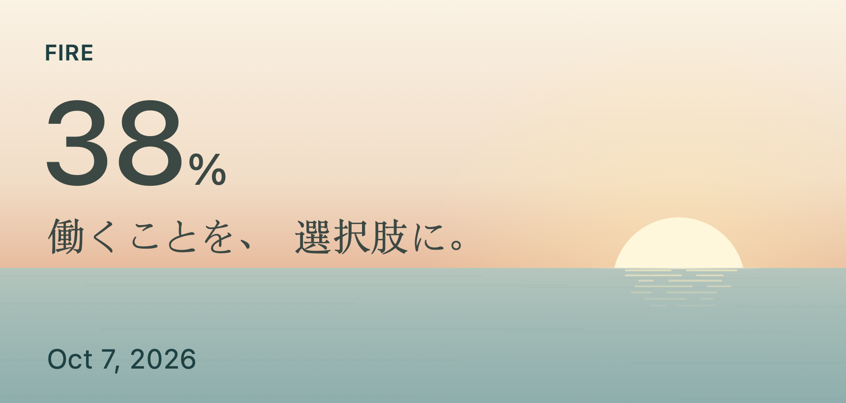 実際の FIRE ウィジェットをサンプルデータで表示しています。