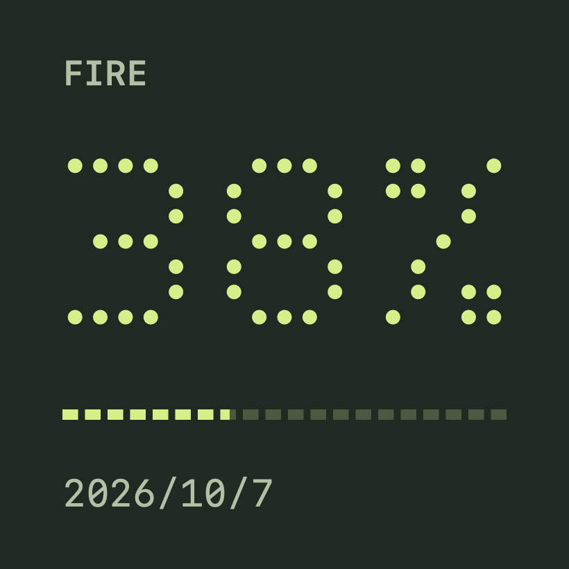 実際の FIRE ウィジェットをサンプルデータで表示しています。