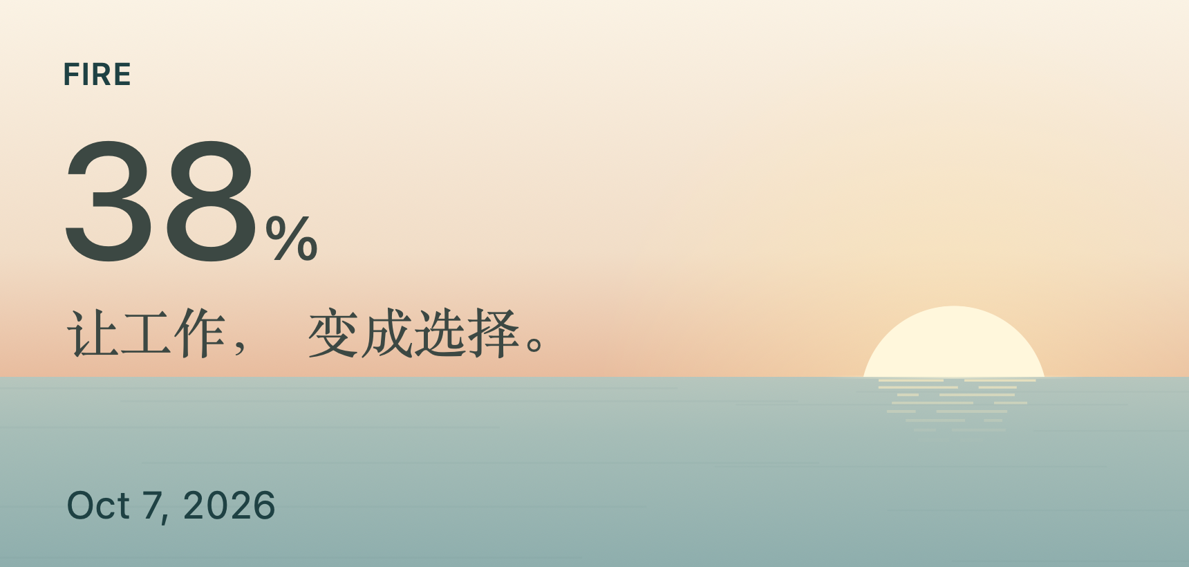 FIRE 实际小组件，使用示例数据展示。